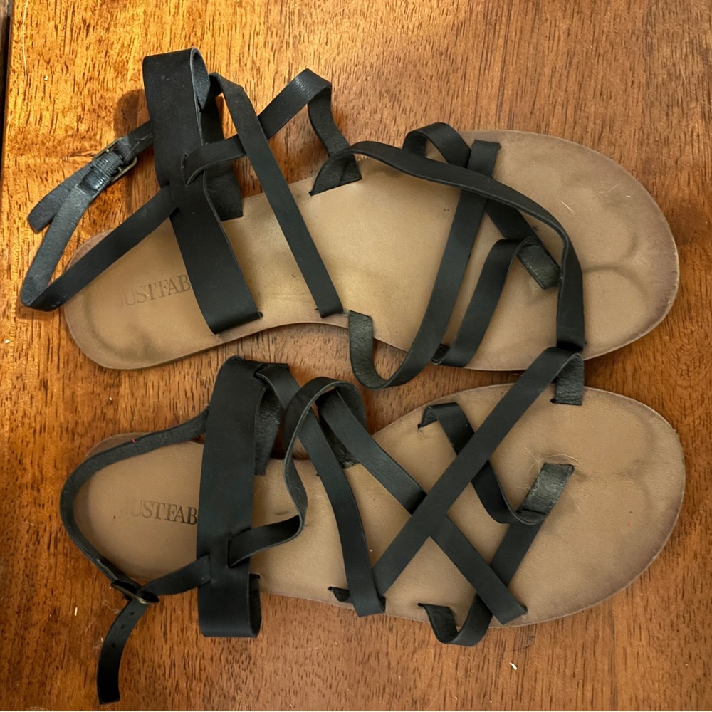 Just Fab sandals with black straps